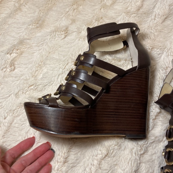 Michael Kors leather Nadine Wedge Brown - Picture 12 of 16